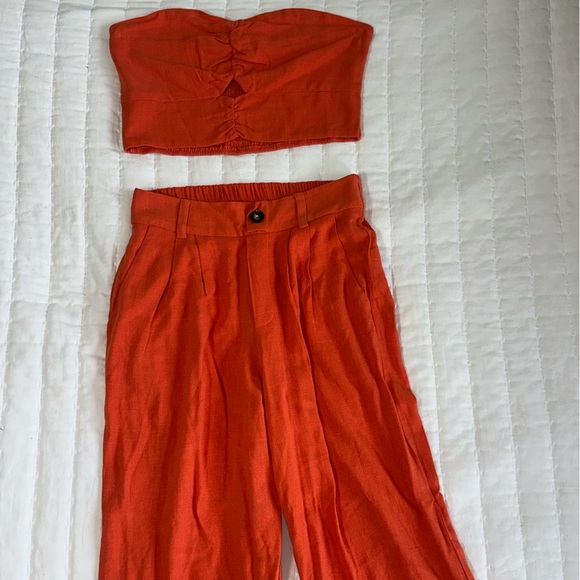 ORANGE LINEN SET - Picture 2 of 2